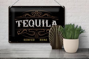 Plaque en tôle disant Tequila servie ici 30x20cm 3