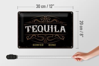 Plaque en tôle disant Tequila servie ici 30x20cm 4