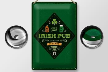 Panneau en étain disant Irlande Irish Pub Whisky Beer 20x30cm 2