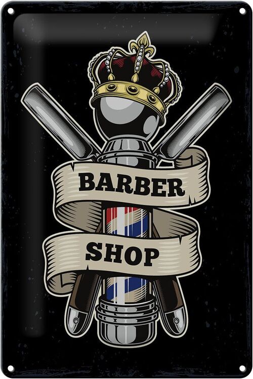 Blechschild Spruch Barbershop Friseur Salon Haare 20x30cm