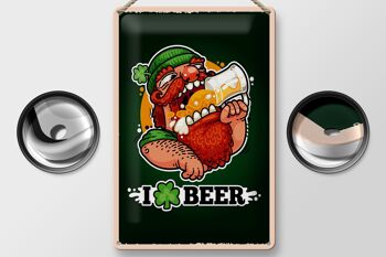 Plaque en tôle disant I love Beer Beer 20x30cm 2