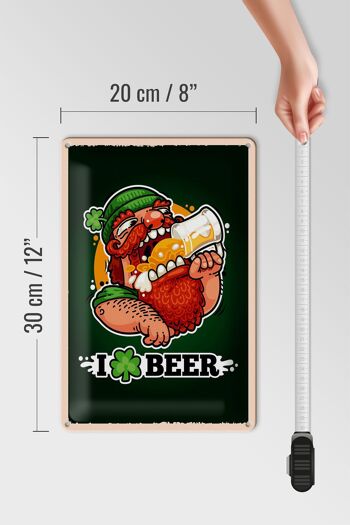 Plaque en tôle disant I love Beer Beer 20x30cm 4