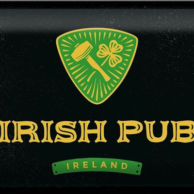 Cartel de chapa que dice Irlanda pub irlandés 30x20cm