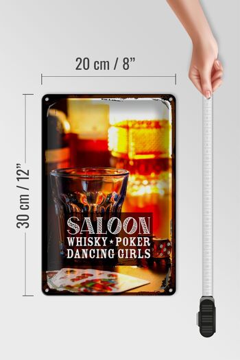 Panneau en étain disant Saloon Whiskey Poker Cigar Girls 20x30cm 4