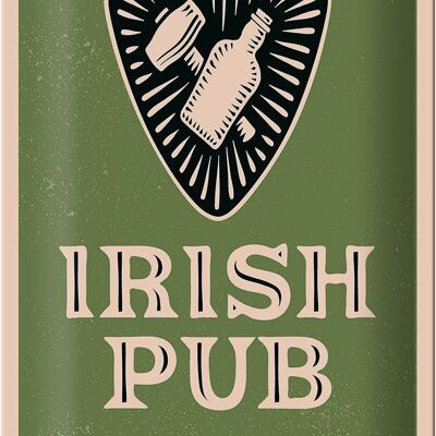 Targa in metallo con scritta "Irlanda Irish Pub" 20x30 cm