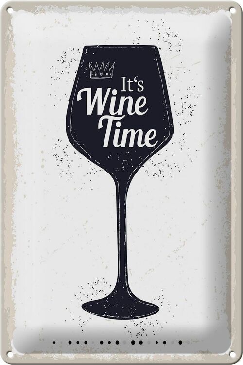 Blechschild Spruch Wein It´s Wine Time 20x30cm