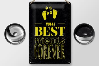 Panneau en étain disant Friends You I Best Friends Forever 20x30cm 2