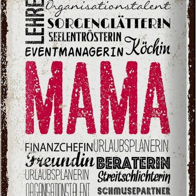 Blechschild Spruch Mama Lehrerin Freundin Köchin 20x30cm