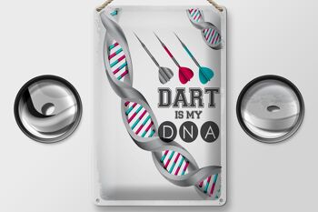 Panneau en étain disant que le sport Dart est mon ADN 20x30cm 2