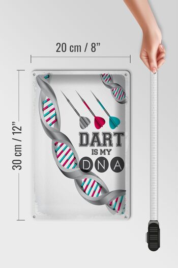 Panneau en étain disant que le sport Dart est mon ADN 20x30cm 4