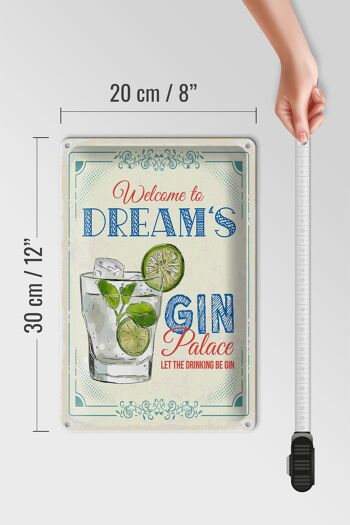 Panneau en étain disant Bienvenue au Dream's Gin Palace 20x30cm 4