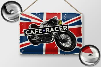 Signe en étain pour moto, café Racer, drapeau britannique, 30x20cm 2