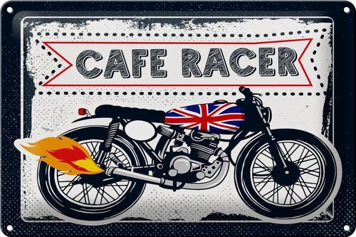 Blechschild Motorcycle Cafe Racer Motorrad UK 30x20cm