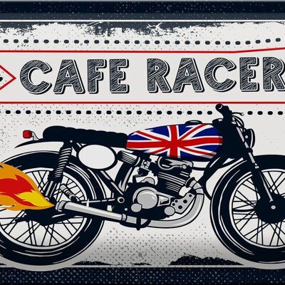 Targa in metallo per moto Cafe Racer Motorcycle UK 30x20 cm