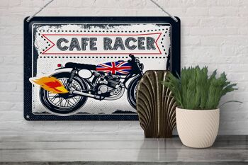 Plaque en étain pour moto, café Racer, moto UK, 30x20cm 3