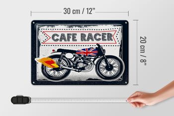 Plaque en étain pour moto, café Racer, moto UK, 30x20cm 4