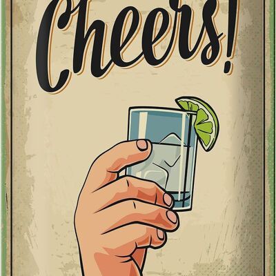 Tin sign Cheers Gin Tonic Lemon Prost 20x30cm