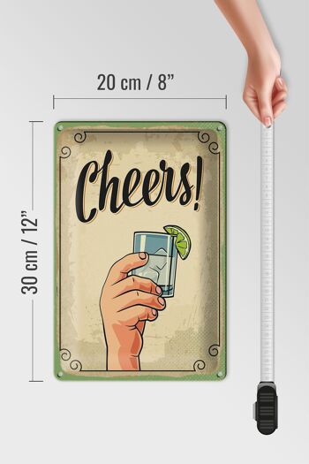 Plaque en tôle Cheers Gin Tonic Lemon Prost 20x30cm 4