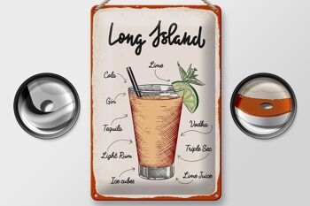 Plaque en tôle Long Island Tequila Vodka 20x30cm 2