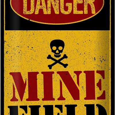 Blechschild Achtung Danger Mine Field Minenfeld 20x30cm