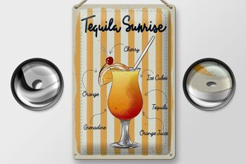 Plaque en tôle Tequila Sunrise Cerise Orange 20x30cm 2