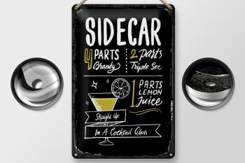 Plaque en tôle Recette Sidecar Cocktail Recipe 20x30cm 2