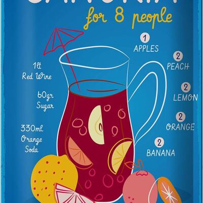 Blechschild Rezept Sangria Recipe for 8 people 20x30cm