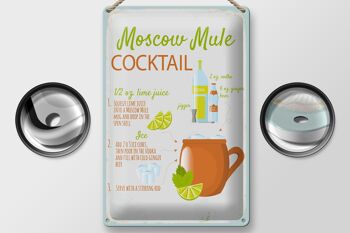 Plaque en tôle recette Recette de cocktail Moscow Mule 20x30cm 2