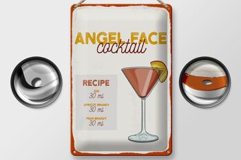 Plaque en tôle recette Angel Face Cocktail Recipe 20x30cm 2