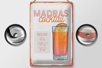 Plaque en tôle Recette Madras Cocktail Recette Vodka 20x30cm 2