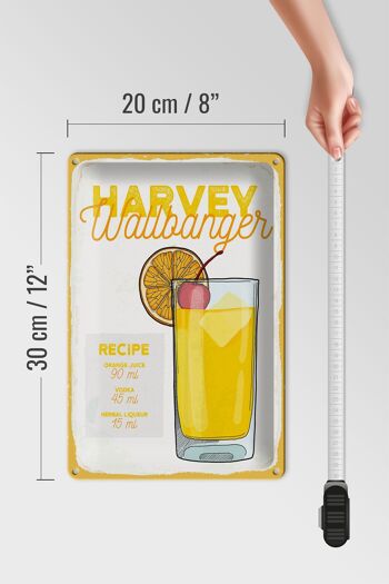 Plaque en tôle recette Harvey Wallbanger Cocktail Recipe 20x30cm 4