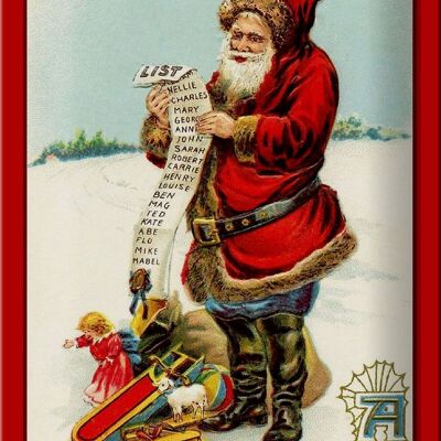 Cartel de chapa Navidad Papá Noel Nieve 20x30cm
