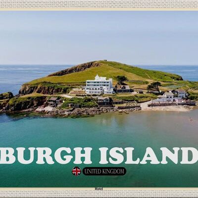 Cartel de chapa Ciudades Burgh Island Reino Unido 30x20cm