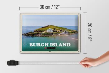 Signe en étain villes Burgh Island royaume-uni 30x20cm 4