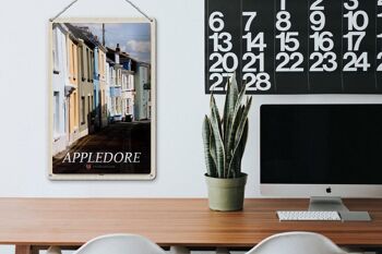 Signe en étain villes angleterre Appledore Town Street 20x30cm 3