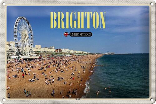 Blechschild Städte United Kingdom Brighton Beach 30x20cm