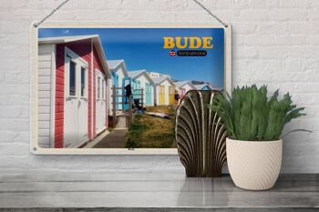 Plaque en tôle villes Royaume-Uni Bude Beach 30x20cm 3