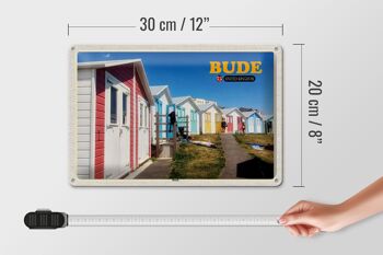 Plaque en tôle villes Royaume-Uni Bude Beach 30x20cm 4