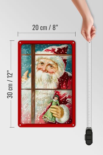 Plaque en tôle Père Noël Noël 20x30cm 4