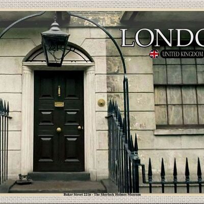 Targa in metallo Città Londra Il Museo di Sherlock Holmes 30x20 cm
