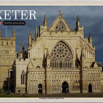 Cartel de chapa ciudades Exeter Catedral Iglesia San Pedro 30x20cm