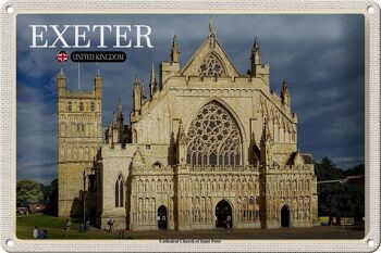 Plaque en tôle villes Exeter Cathédrale Église Saint Pierre 30x20cm 1