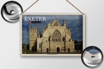 Plaque en tôle villes Exeter Cathédrale Église Saint Pierre 30x20cm 2