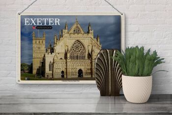 Plaque en tôle villes Exeter Cathédrale Église Saint Pierre 30x20cm 3