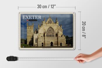 Plaque en tôle villes Exeter Cathédrale Église Saint Pierre 30x20cm 4
