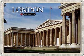 Panneau en étain villes British Museum Londres Angleterre 30x20cm 1