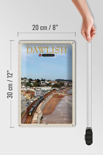 Plaque en étain villes Dawlish Royaume-Uni Angleterre 20x30cm 4