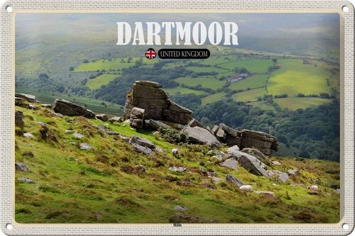Blechschild Städte Dartmoor Hills UK England 30x20cm