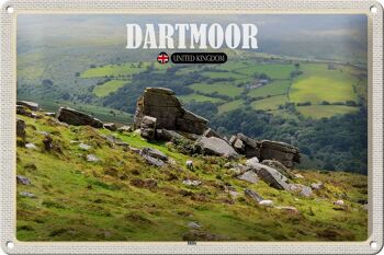 Signe en étain villes Dartmoor Hills royaume-uni angleterre 30x20cm 1