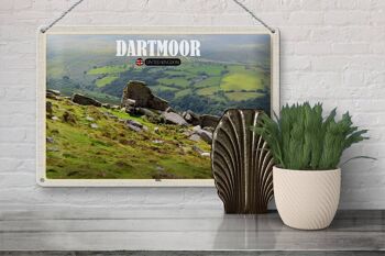 Signe en étain villes Dartmoor Hills royaume-uni angleterre 30x20cm 3